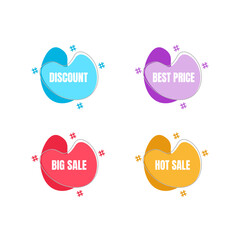 Liquid Sticker Discount label Price Promotion Vector Design