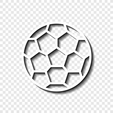 Football simple icon vector. Flat desing. White with shadow on transparent grid.ai