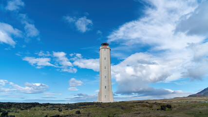 Malarrif Lighthouse on the Snaefelssnes Peninsula, Iceland.