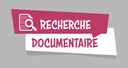Logo recherche documentaire. - obrazy, fototapety, plakaty