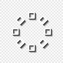 Loading simple icon, vector. Flat desing. White with shadow on transparent grid.ai