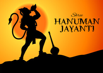 Lord Hanuman on religious background for Hanuman Jayanti festival of India - 498117749