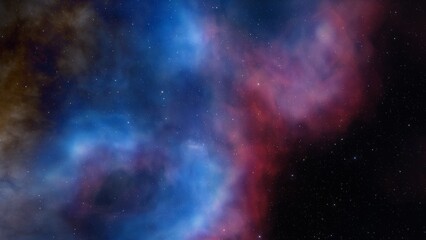 Deep space nebula with stars. Bright and vibrant Multicolor Starfield Infinite space outer space...