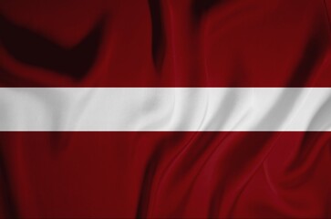 Flag of Latvia, national symbol of the country