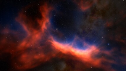 Deep space nebula with stars. Bright and vibrant Multicolor Starfield Infinite space outer space background with nebulas and stars. Star clusters, nebula outer space background 3d render	
