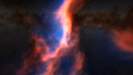 science fiction illustrarion, colorful space background with stars	
