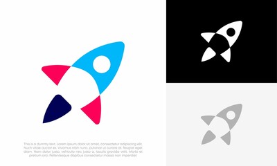 rocket logo design vector