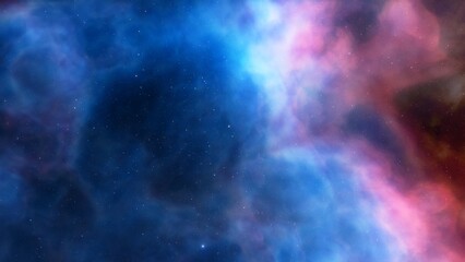 science fiction illustrarion, colorful space background with stars	
