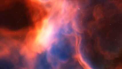 nebula gas cloud in deep outer space, science fiction illustrarion, colorful space background with stars 3d render