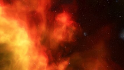 Space background with realistic nebula and shining stars. Colorful cosmos with stardust and milky way. Magic color galaxy. Infinite universe and starry night. 3d Render