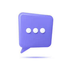 Vector realistic 3d speech bubble, chat icon, message box