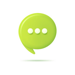 Vector realistic 3d speech bubble, chat icon, message box