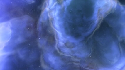 nebula gas cloud in deep outer space, science fiction illustrarion, colorful space background with stars 3d render	
