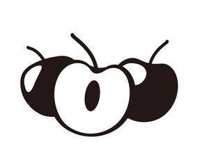 Cherry fruit flat icon, vector illustration