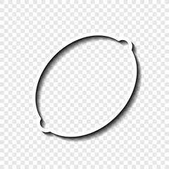 Lemon simple icon vector. Flat desing. White with shadow on transparent grid.ai