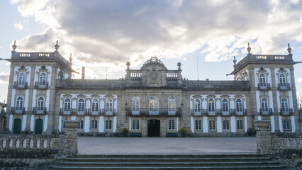 Fototapeta na wymiar Brejoeira palace facade in Monção Portugal