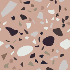 Terrazzo flooring vector seamless pattern. Vintage style. Graphic modern pattern.  Seamless vector background.
