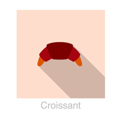 Croissant food flat icon design vector illustration