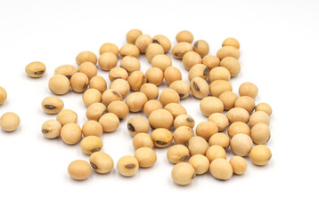 soybean seeds isolated on white background