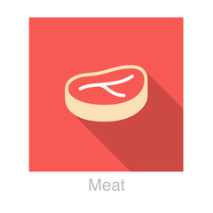 Meat food flat icon vector vector illustration