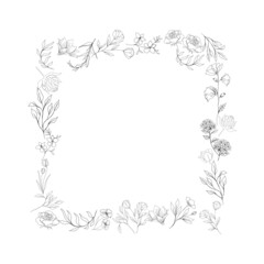 floral frame template for design.
