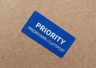 priority mail label - luftpost means airmail - obrazy, fototapety, plakaty