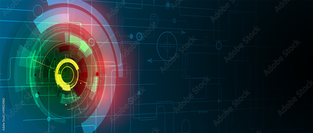 Poster technology data background, idea of global business solution