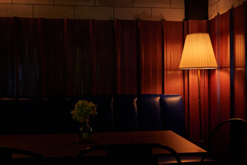 Comfortable room with lamp