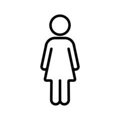 Woman icon vector illustration in outline style