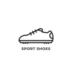 Sport Shoes icon running and fitness. Soccer shoe illustration isolated on white background.