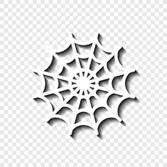 Web simple icon. Flat desing. White with shadow on transparent grid.ai