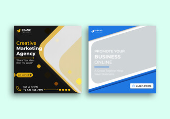 Digital business marketing banner for a social media post template Vector illustration