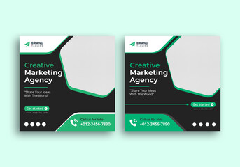 Digital business marketing banner for a social media post template Vector illustration