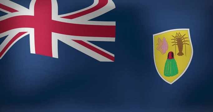 Animation of national flag of turks and caicos waving