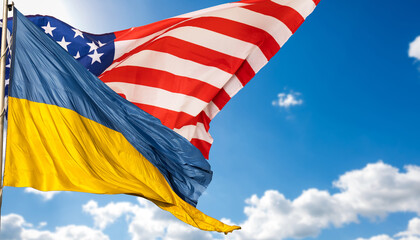 flag of Ukraine and the United States of America