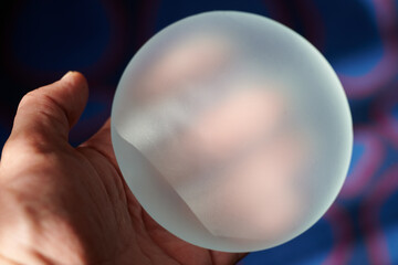 Silicone female breast implant is the main object of plastic surgery in human hands. Demonstration of the qualities of a medical object