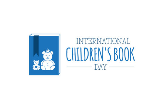 Blue International Children's Book Day Isolated Logo Icon