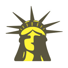 The Statue of Liberty, New York, US, famous landmark flat icon design, Famous scenic spot