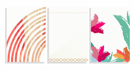 floral vector background covers set