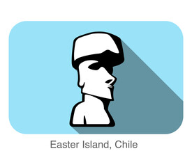 Easter island statue. famous Landmark of the world series