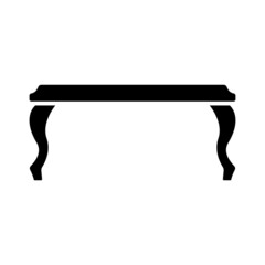 Table icon. Bench. Black silhouette. Front side view. Vector simple flat graphic illustration. Isolated object on a white background. Isolate.