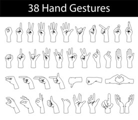 Fototapeta na wymiar hand gesture icon set, vector illustration