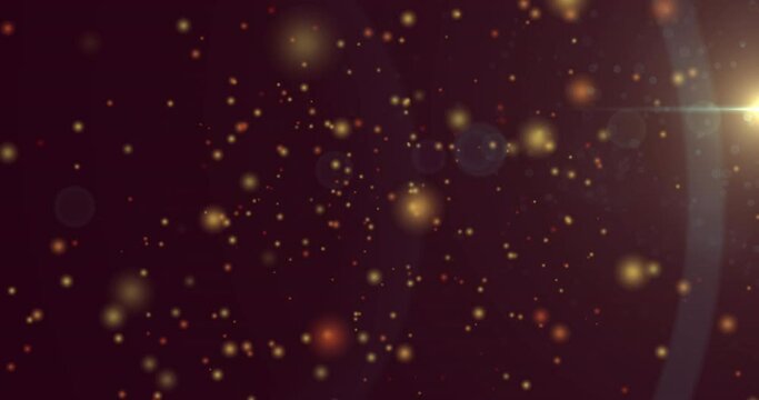 Animation of yellow dots moving over brown background