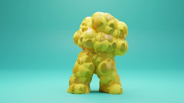 cheese Monster Dancing clip isolated. cheddar character,  cabbage patch dance, silly dancing, 3d render