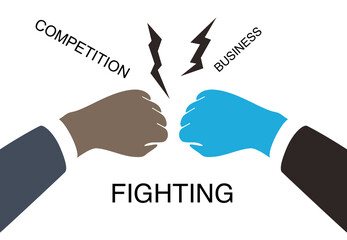 Two businessman fighting with fists vector illustration