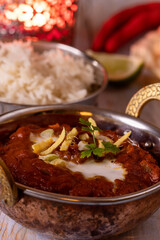 indian curry with basmati rice