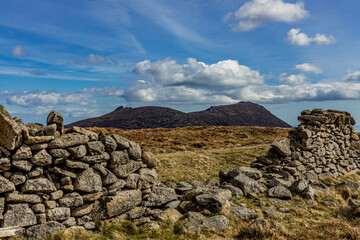 Slieve Binnian, seen from Carn Mountain, Mourne Mountains, Area of outstanding natural beauty, County Down, Northern Ireland