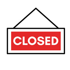 abliczka zamknięte, znak closed, ikona nieczynne, ikona wektorowa