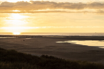 Sunset at the long beach on the Dutch island of Texel.