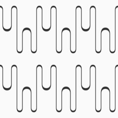 Abstract hand drawn seamless vector pattern with smooth wavy lines, stripes. Simple repeating wavy ornament. Black and white doodle pattern background.